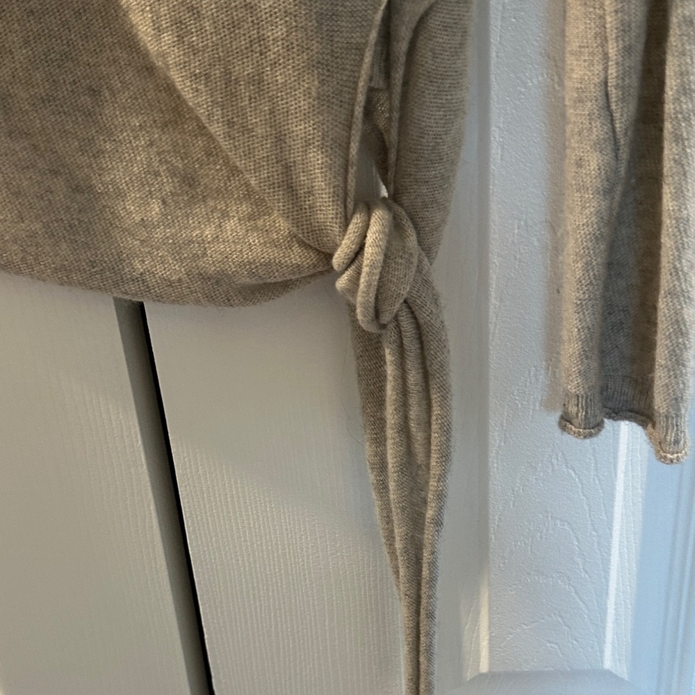 Free People Light Taupe Side-Tie Long Sleeve Top - Picture 3 of 5